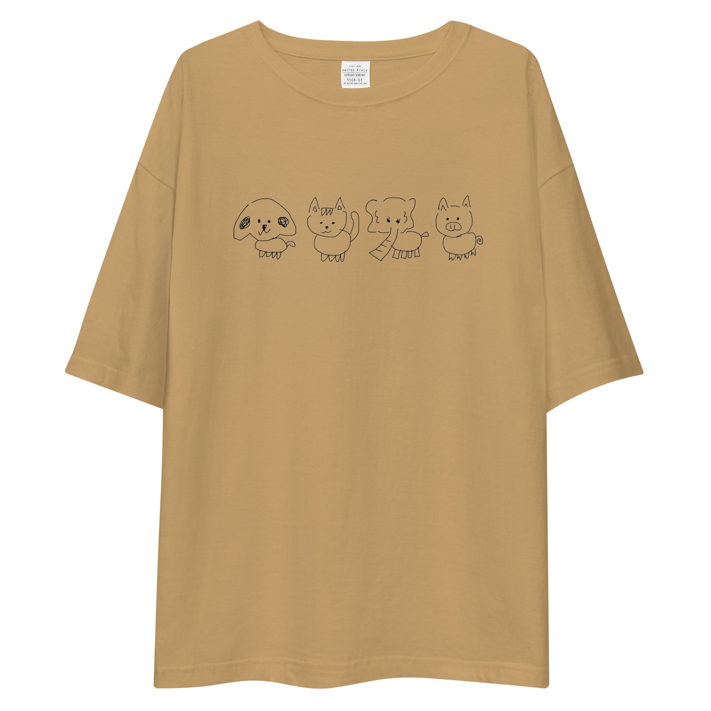 「ワン・ニャン・パオ・ブゥ」ビッグシルエットTシャツ