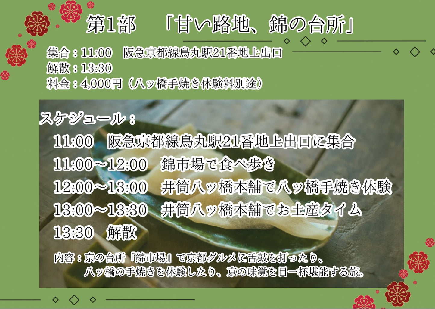 12/20（土・昼）京都旅イベント第1部「甘い路地、錦の台所」宿題チェキ/宿題録音チェキ