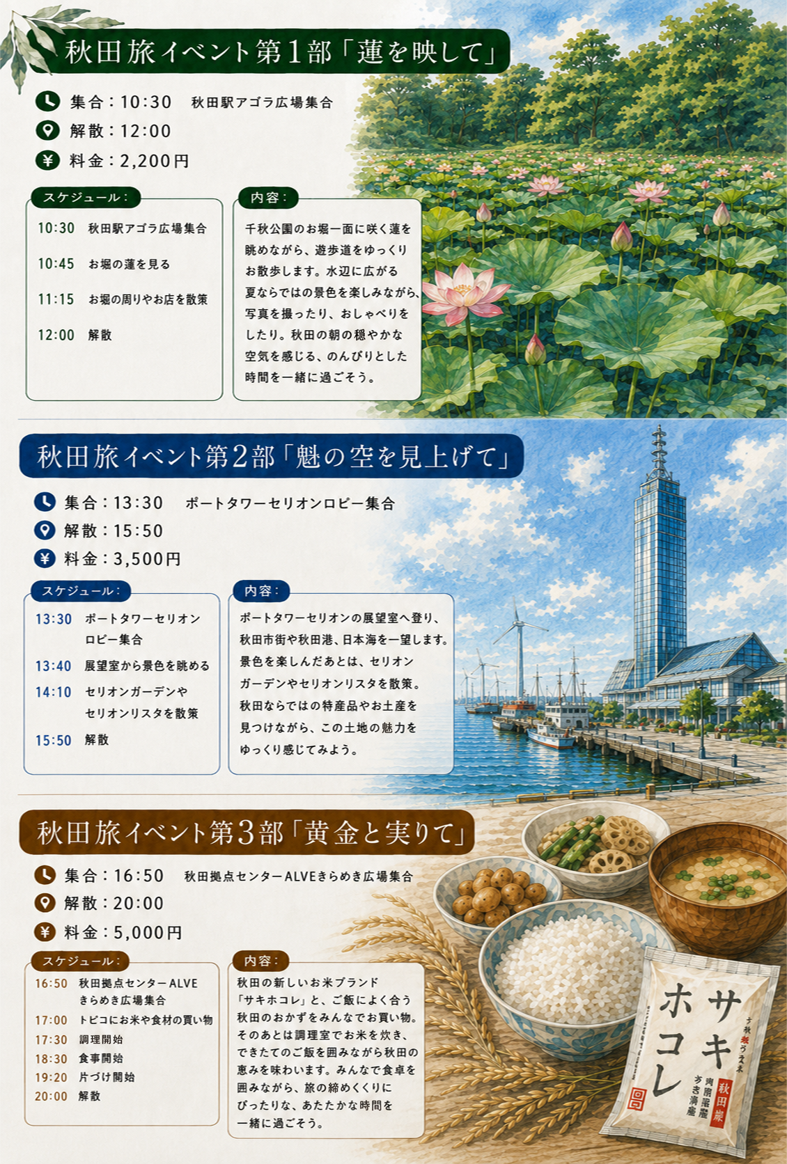 8/8（土・昼）秋田旅イベント第2部「魁の空を見上げて」宿題チェキ/宿題録音チェキ